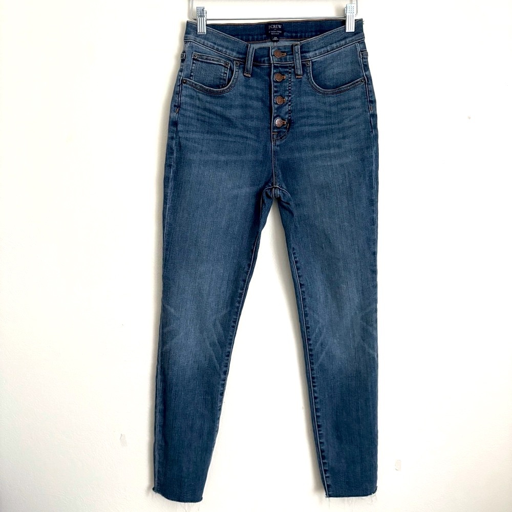 J. Crew Jeans Skinny 10” High Rise Raw Hem Sz 28 Inseam-26”